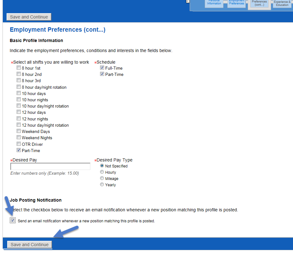 Shaw Employment Preferences